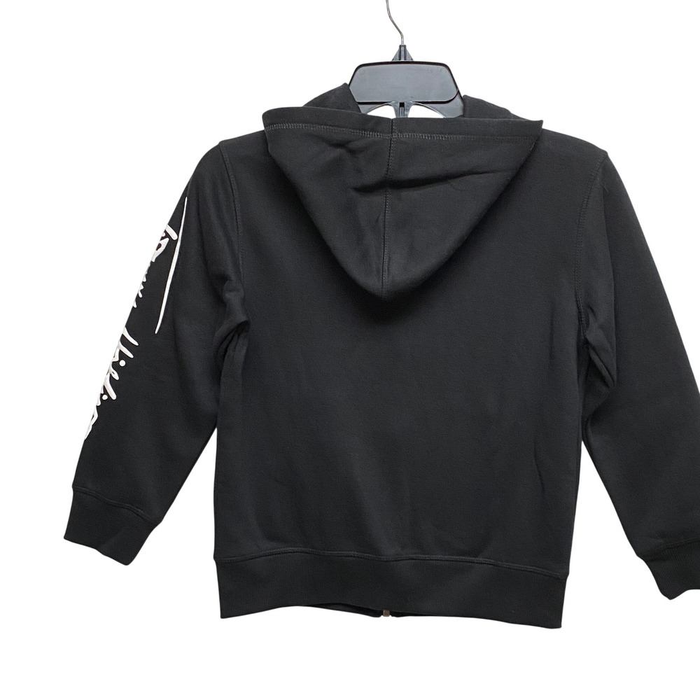 Tommy Hilfiger Black‎ Zip Up Hoodie Boys Girls Signature Logo Sleeve Sm 6-8 NWT - Picture 6 of 9
